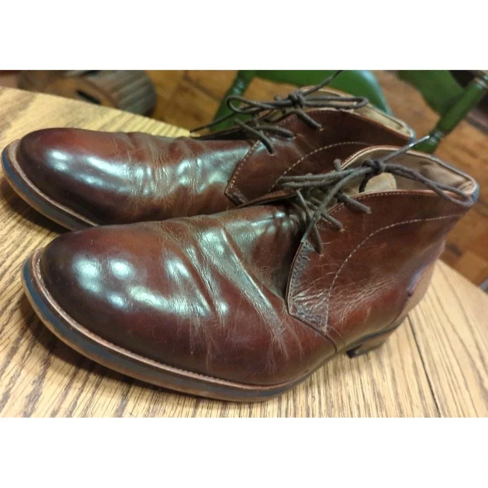 Aldo‎ Men's Size 11 Lace Up Brown Burgundy Blue Ankle Leather Dress Boots